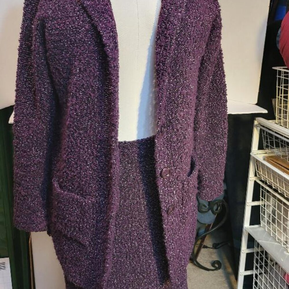 NewPort News Purple Boucle Skirt and matching Jacket